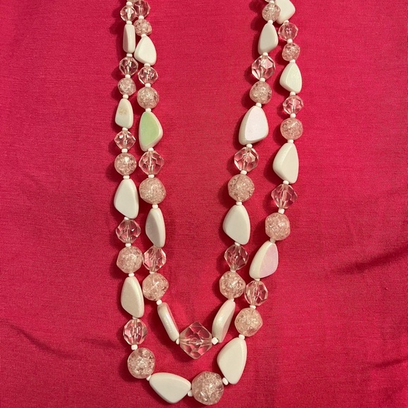 White double strand necklace - Picture 1 of 4